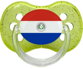 Bandera de Paraguay verde cereza brillo lollipop