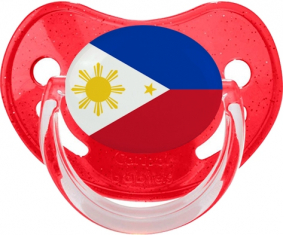 Filipinas abandera tetina fisiológica de lentejuelas rojas