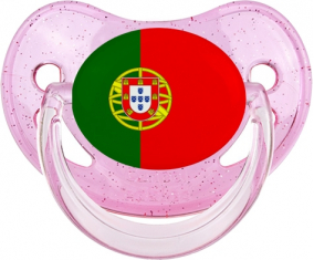 Bandera Portugal Piruleta Fisiológica Rosa con lentejuelas
