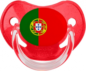 Bandera Portugal Piruleta Fisiológica Roja con lentejuelas