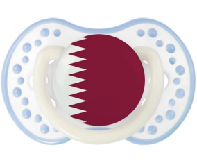 Bandera de suceto de Qatar lovi dynamic clásico cian blanco