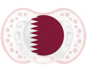 La bandera de Qatar Sucete lovi dynamic clásico retro-blanco-rosa-tierno