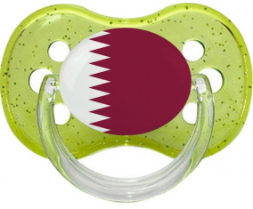 Bandera de purpurina de cereza verde de Qatar