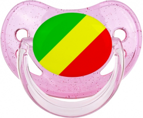 Bandera República del Congo Sucete Rosa de Brillo Fisiológico