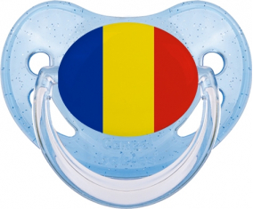 Bandera Rumania Piruleta Fisiológica Azul con lentejuelas