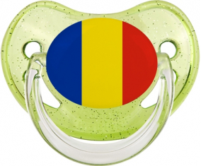 Bandera Rumania Piruleta Fisiológica Verde con lentejuelas