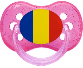 Bandera Rumania Cherry Lollipop Rosa con lentejuelas