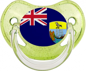 Bandera de Santa Elena Piruleta Fisiológica Verde con Lentejuelas