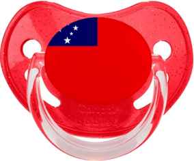 Bandera de suceto fisiológico de lentejuelas rojas de Samoa