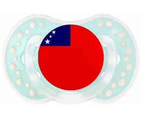 Bandera tetina de Samoa lovi dynamic clásico retro-turquesa-laguna