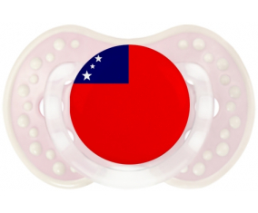 Bandera tetina de Samoa lovi dynamic clásico retro-rosa-tierno