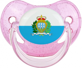 Bandera San Marino Fisiológica Lollipop Rosa lentejuelas