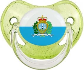 Bandera San Marino Piruleta Fisiológica Verde con lentejuelas