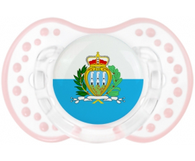 Bandera de San Marino lovi dynamic clásico retro-blanco-rosa-tierno