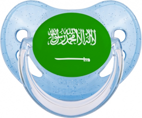 Bandera de Arabia Saudita Azul Lentejuelas Tetina Fisiológica