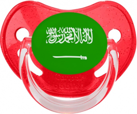 Bandera de Arabia Saudí Tetín Fisiológico Fisiológico de Lentejuelas Rojas