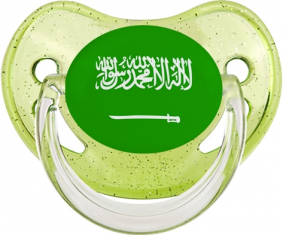 Bandera de Arabia Saudí lentejuelas Tetina Fisiológica Verde