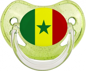 Senegal bandera verde piruleta fisiológica con lentejuelas