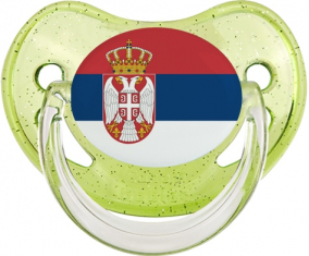 Serbia bandera piruleta fisiológica verde con lentejuelas