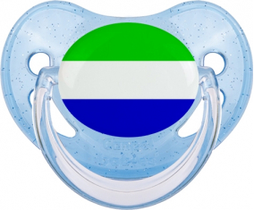Bandera de suceto fisiológico de lentejuelas azules de Sierra Leona