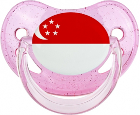 Bandera de Singapur Piruleta Fisiológica Lentejuelas rosas