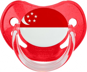Bandera de Singapur Piruleta Fisiológica Roja con Lentejuelas