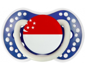 Bandera de Singapur lovi dynamic azul marino fosforescente