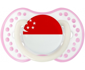 Bandera de Singapur lovi dynamic fosforescente blanco-rosa