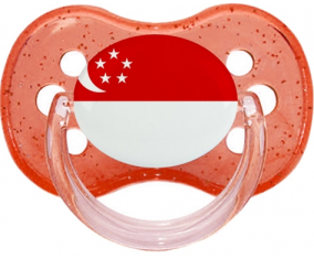 Bandera de Singapur Rojo Cereza Brillo Lollipop