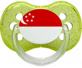 Bandera de Singapur verde cereza brillante piruleta
