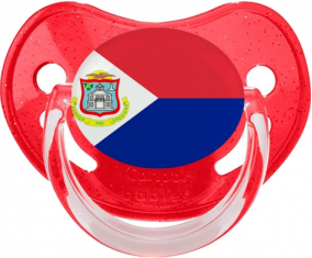 Sint Maarten Lentejuelas Rojo Bandera Piruleta Fisiológica