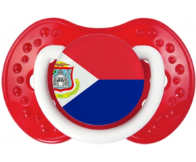 Sint Maarten Lollipop bandera lovi dynamic Clásico Blanco-Rojo