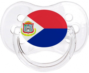 Sint Maarten Tetine Clásico Bandera de cereza transparente