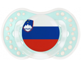 Bandera tetina de Eslovenia lovi dynamic clásico retro-turquesa-laguna