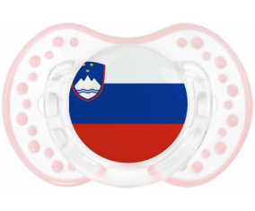 Bandera tetina de Eslovenia lovi dynamic clásico retro-blanco-rosa-tierno