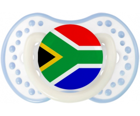 La bandera sudafricana Sucete lovi dynamic clásico de cian blanco