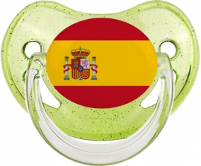 Bandera de España Tetina Verde Lentejuelas Fisiológicas