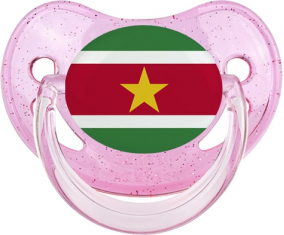 Suriname Tétine Bandera rosa de lentejuelas fisiológicas