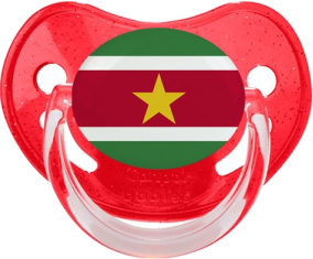 Surinam Tétine Rojo Lentejuelas Bandera Tetina