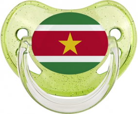 Surinam Tétine Verde Lentejuelas Bandera Tetina