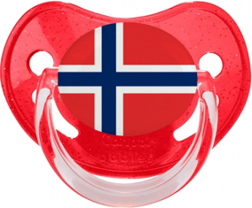 Bandera de Svalbard y suceto fisiológico de lentejuelas rojas jan mayen