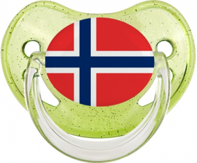 Bandera de Svalbard y suceto fisiológico de lentejuelas verdes jan mayen