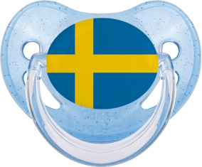 Bandera de Suecia Piruleta Fisiológica Azul con Lentejuelas