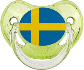 Bandera de Suecia Piruleta Fisiológica Verde con Lentejuelas