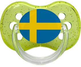 Bandera de Suecia Tétine verde lentejuelas cereza