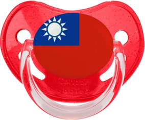 Bandera de Taiwán piruleta fisiológica roja con lentejuelas