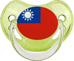 Bandera de Taiwán Piruleta Fisiológica Verde con Lentejuelas
