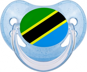 Tanzania azul lentejuelas bandera tetina