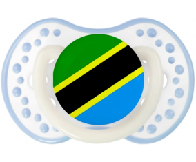 La bandera de Sucete de Tanzania lovi dynamic clásico cian blanco