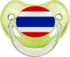 Bandera de suceto fisiológico de lentejuelas verdes de Tailandia